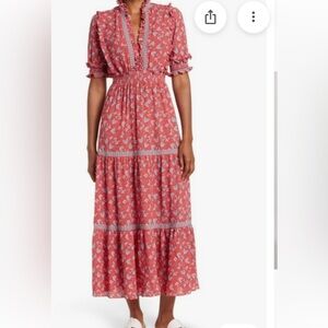 Max Studio Floral boho dress- Coral and Blue, size XL (fits like L)